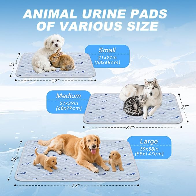 Dog Cooling Mat, Cooling Mat for Dogs, Breathable Dog Bed with Non-Slip Design, Portable & Washable Pet Pad for Indoor, Outdoor, Crate, Summer Cat Bed, Cool Pet Pad, Gel-Free, 27"x39"