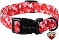 Unique style paws Valentine's Day Dog Collar Plastic Buckle Collar with Pendant Red Pink Love Gift Wedding Small Medium Large Boys Girls Dogs
