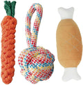 3PCS Natural Cotton Rope Toys for Small Dogs and Puppies, Dog Dental Care Chew Toys for Teething,Anxiety Relief, Helps Clean Teeth & Prevent Furniture Destruction(Chicken Leg Set)