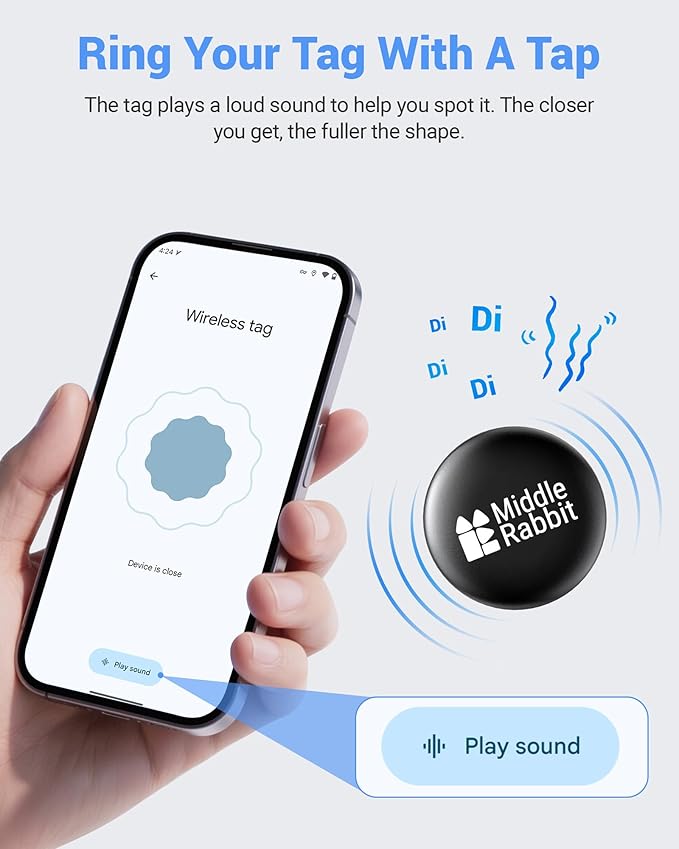 Dog Tracker Tag (Android Only) GPS Pet Tracking Smart Tag for Dog Collars, Android Airtag, Animal Finder, Compatible with Google Find Hub App