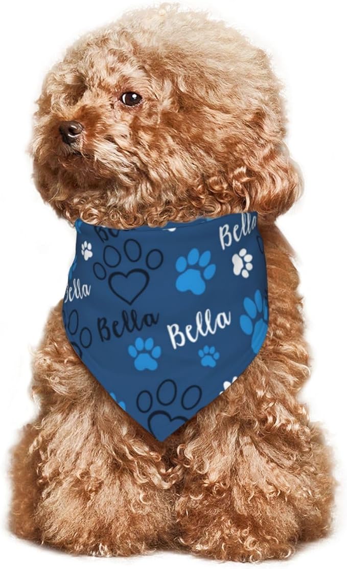 Custom Pet Scarf Personalized Dog Bandana with Name Personalized Add Your Text Bibs Triangle Head Scarfs Gift for Small Medium Large Dogs Cats Baby Puppy Pets Accessories