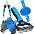 5-in-1 Pet Grooming Kit: Deshedding Rake, Nail Clipper, Grooming Gloves & Massage Brush for Dogs and Cats (Nail Clipper Set)