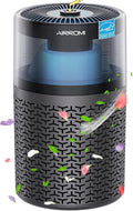 AIRROMI Pet Air Purifier for Home & Bedroom, HEPA Activated Carbon Filter, Removes Pet Dander & Odor, Allergies, Smoke, Hair, Night Light, Fragrance Sponge, Up to 658 ft², A2002 Grey