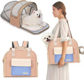 Expandable Cat & Small Dog Carrier Backpack, Soft-Sided Airline-Approved Pet Travel Bag with Dual-Side Expansion, Under-Seat Fit, Breathable Mesh, for Hiking, Vet Visits & Trips (Up to 22 lbs)