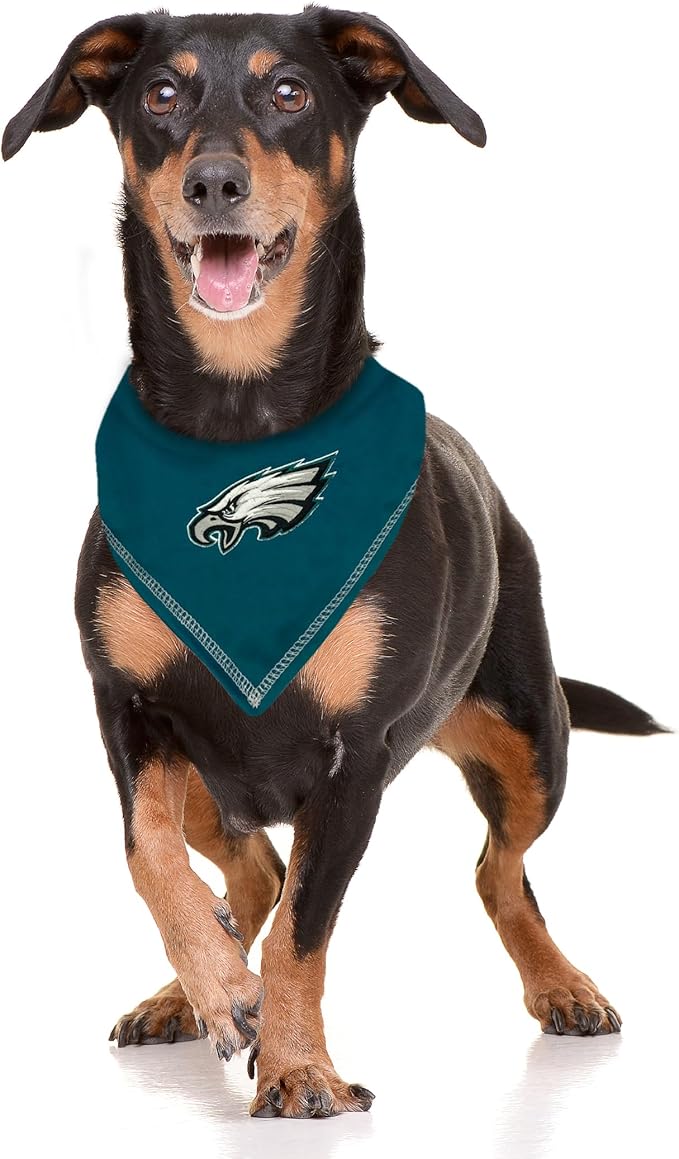 Pets First NFL Philadelphia Eagles TIE Bandana, Small/Medium. Dog Bandana Scarf Bib for Pet Cat Dog. The Ultimate Game-Day, Party Bandana (PHL-3550-S-M)