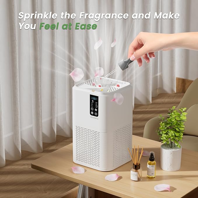 Air Purifiers for Home,H13 HEPA Large Room Up to 1750ft²,3-in-1 Filter with Sleep Mode,Air Purifier with Aromatherapy Diffuser for Office,Living Room,Bedroom,Remove Smoke Odor,Home Pets,White