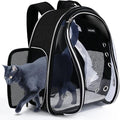 BAGLHER Cat Carrier Backpack Bubble - Fit Up to 18 Lbs - Airline-Approved Dog Backpack Carrier for Small Pets Puppies Dogs Bunny, Space Capsule Dog Carrier Backpack for Travel Outdoor Hiking, Black