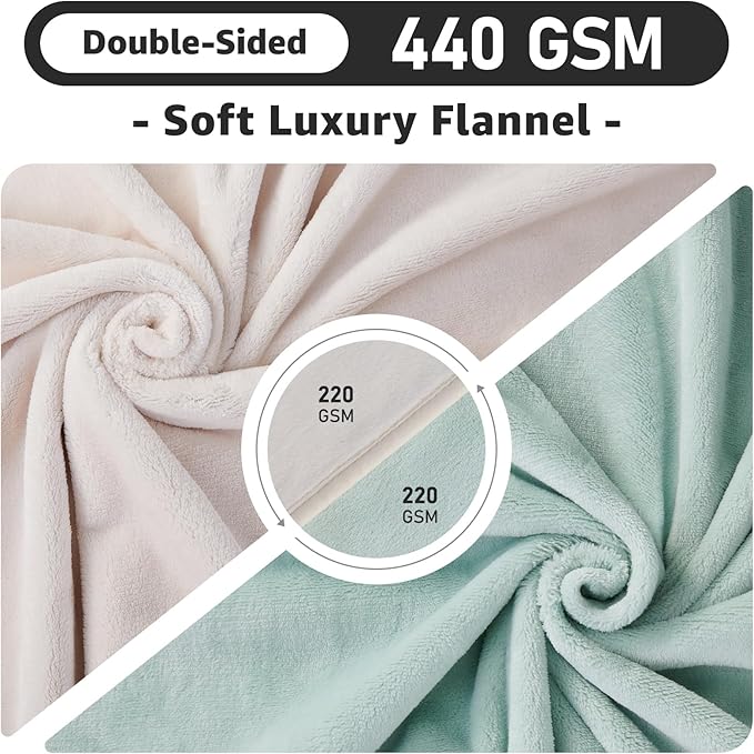 LOOBANI Waterproof Blanket for Bed: Reversible Soft Flannel Queen Bed Blanket 80" x 90", Waterproof Dog Blankets for Large Dogs, Spill-Proof Cover for Furniture Protection, Movie Time, Green