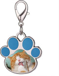 Custom Pet Photo Keychain Personalized Photo Pawprint Dog Tag Keychain Engraved Keyring Animal Pet Lover