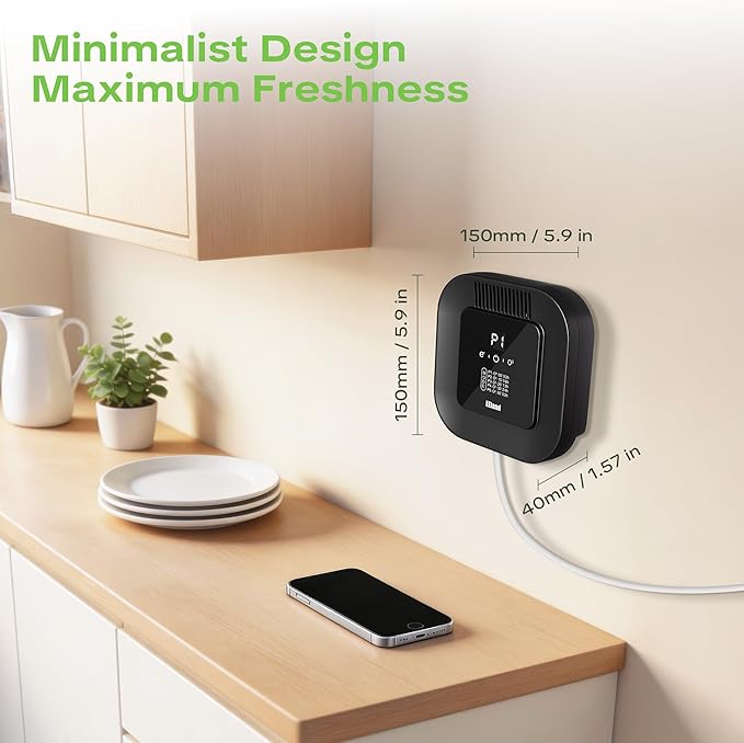 Cat Litter Deodorizer & Strong Odor Eliminator with Ozone & Aromatherapy - 5 Mode Air Purifier for Dog Poop, Cat Pee & Urine, Smoke - Plug in USB for Litter Box, Pet Home, Car, Kitchen, Bathroom