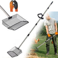 Extra-long & Lightweight 10-inch Chicken Poop Scooper - Adjustable Handle (35” to 74”) with Comfort Grip - Stainless Steel Litter Sifting Shovel for Coop & Pet Waste Cleaning - Bonus Gloves Included