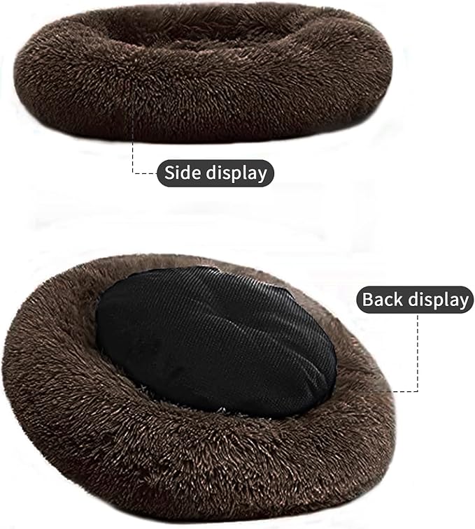Dog Bed for Small Medium Large Dogs, 20 inch Calming Dogs Bed, Washable-Round Cozy Soft Pet Bed for Puppy and Kitten with Slip-Resistant Bottom