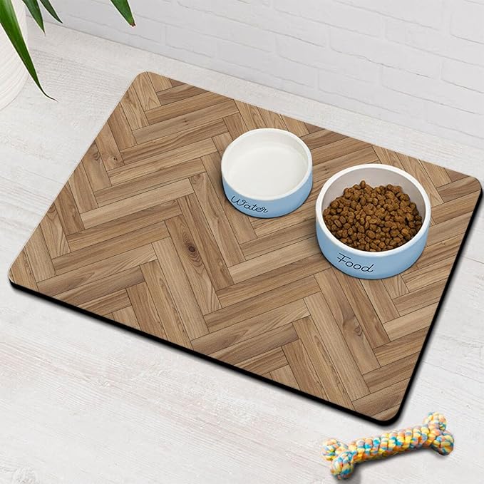 Pet Feeding Mat for Floors Waterproof Dog Mat for Food and Water Absorbent Quick Dry Non Slip mat for Cat Bowls
