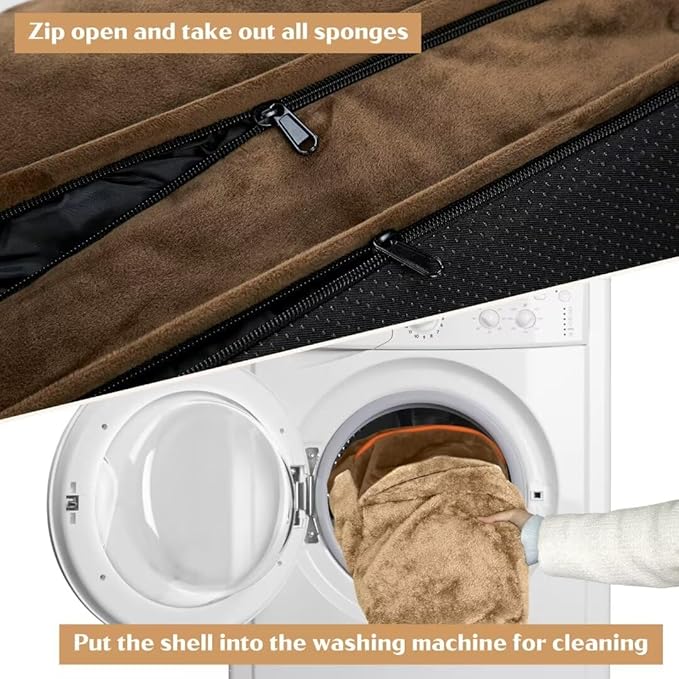 Comfort Expression Orthopedic Dog Bed for Large Dogs 36x27 Inch, Waterproof Supportive Egg Crate Foam Large Pet Bed with Removable Bolsters, Dog Couch with Washable Cover & Non-Slip Bottom, Brown