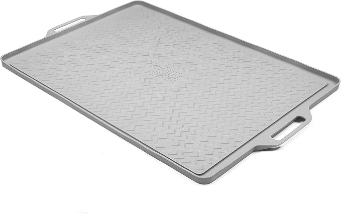 Tuff Pupper 22x16 Medium Dog Feeding Mat for Food and Water | Dog Food Mats for Floors | Waterproof Dogs Water Bowl Mats | Dogs Placemats Pet Food-Mat | Silicone Feeding Mat for Cats and Cat Bowls