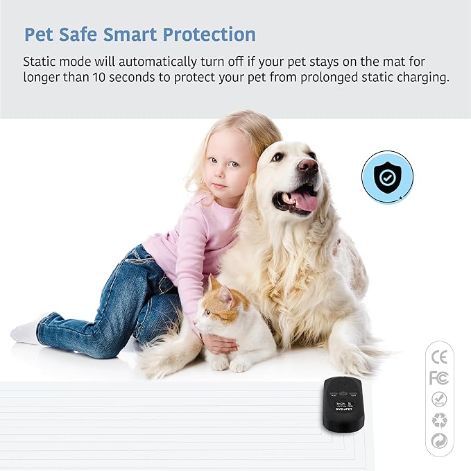 SVD.PET (2-Pack Pet Training Mat with Tester, Pet Shock Pad, Dogs & Cats Electronic Repellent mat for Indoor, 3 Training Modes, 5 Levels, Pet Safe Mode (Black controler 30" X 16")