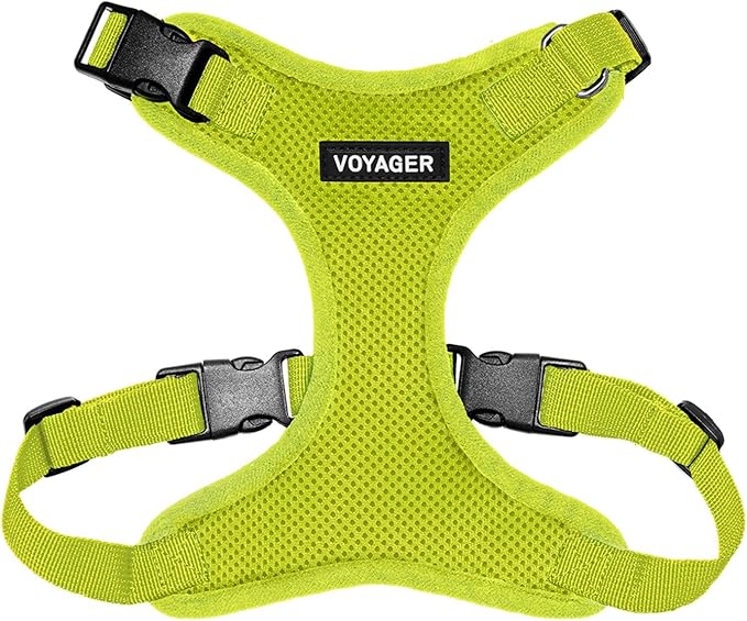 Voyager Step-in Pet Harness - All Weather Mesh, Adjustable Step in Harness for Cats and Dogs by Best Pet Supplies - Lime Green, XS
