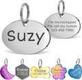 Anavia Personalized Pet ID Tags, Stainless Steel Glossy Laser Engraved Dog Cat Collar Name Tags, Multiple Colors Shapes Sizes (Oval, Small)