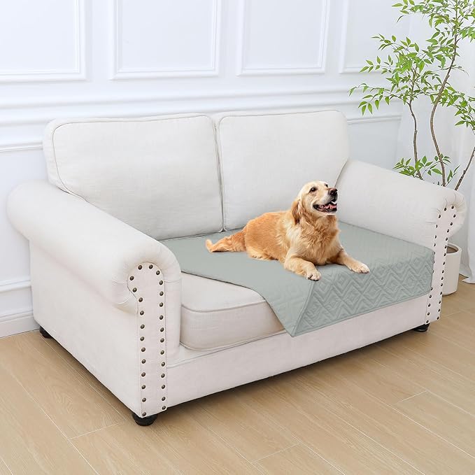 hyha Waterproof Dog Blanket, Soft Dog Bed Cover Pet Blankets, Waterproof Sofa Couch Cover for Dogs Washable, Reversible Pet Couch Covers for Sofa Furniture (30x53 Inch, Grey/Grey)
