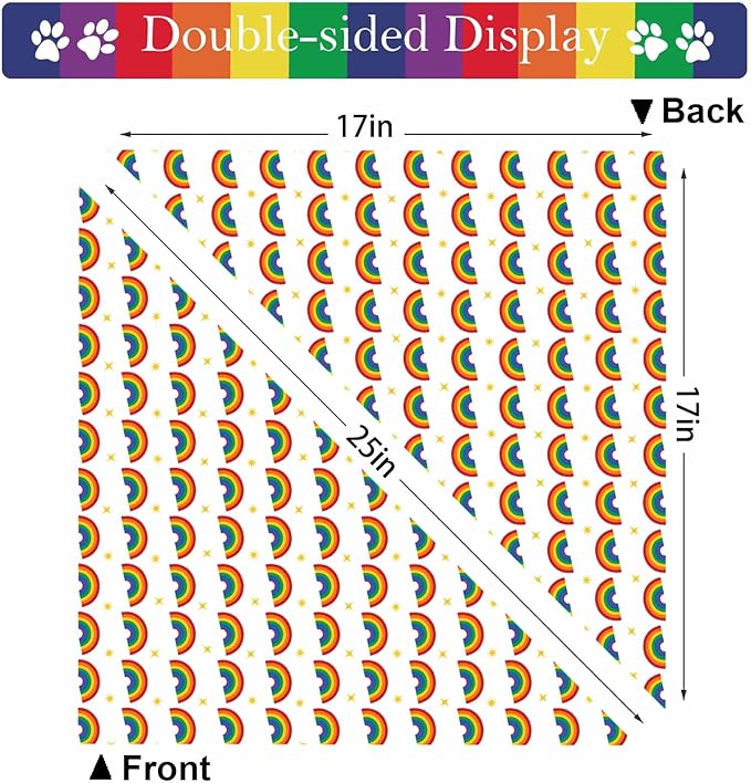 Rainbow Dog Bandanas Love is Love Pride Triangle Bibs Dog Paw Pet Scarf Reversible Double-Sided Pet Neckerchief for Pride Day Small Medium Large Cat Costume Accessories