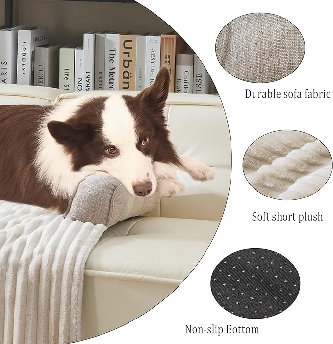 WINDRACING Luxury Dog Couch Bed, Washable Calming Dog Couch Cover, Couch Protector for Dogs, Waterproof Sofa Bed, Pet Bed Mats for Sofa, Pet Sofa Covers (Beige X-Large 45x37x5.5 inch
