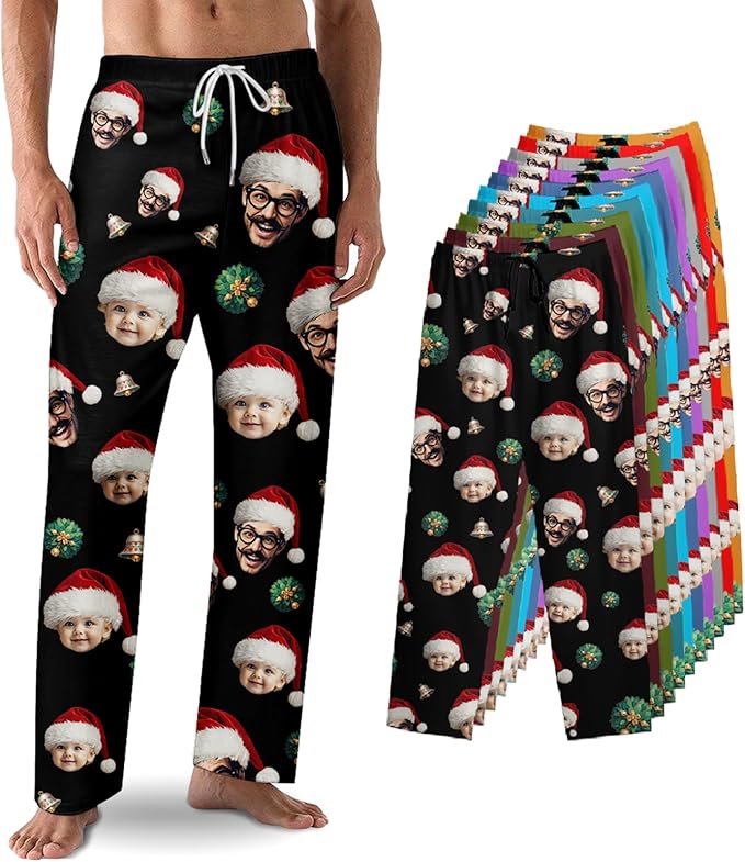 Custom Pajama Pants with Face customized PJ Pants Christmas Valentine gifts for Men Women