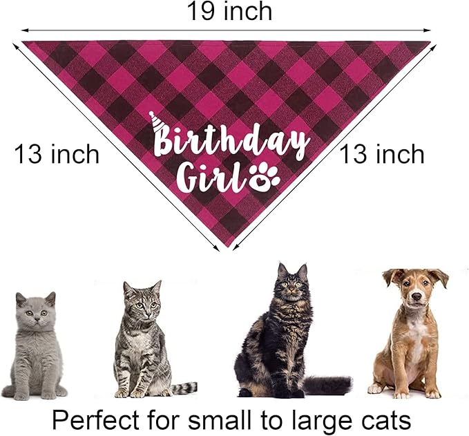 Cat Birthday Party Supplies, Cat Birthday Hat Crown with Number Bandana Bow Tie Banner Balloons Meow Balloons for Cats Kittens Decorations