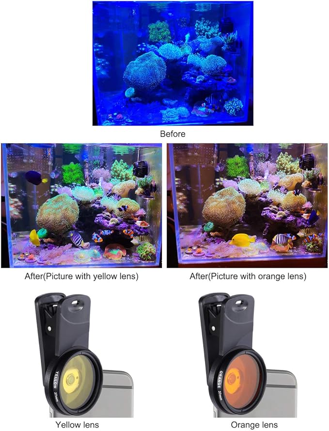 Aquarium Choice Coral Lens Filter Kits for Phone