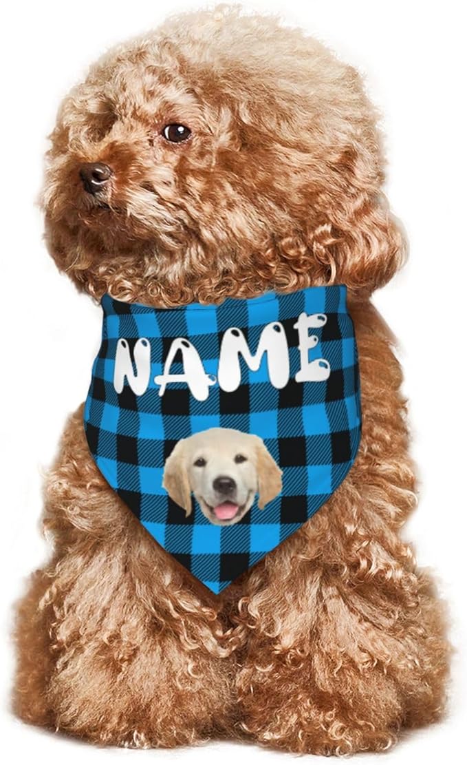Custom Dog Bandana Add Your Text Photo Name Personalized Neckwear Bandanas Soft Customized Pet Scarf with Your Design Funny Gifts for Cat Dog Pet Style 03