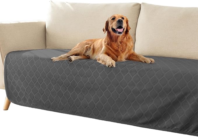 fuguitex Waterproof Dog Blanket Bed Cover Dog Crystal Velvet Moroccan Fuzzy Cozy Plush Pet Blanket Throw Blanket for Couch Sofa(30 * 70 inch, Dark Grey+Grey)