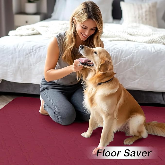 hyha Waterproof Dog Bed Blanket, Soft Pet Blankets, Waterproof Couch Cover for Dogs, Reversible Sofa Covers Washable for Furniture (30x53 Inch, Wine Red/Beige)