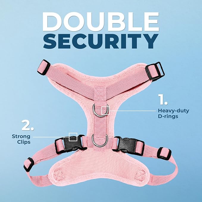 Voyager Step-in Pet Harness - All Weather Mesh, Adjustable Step in Harness for Cats and Dogs by Best Pet Supplies - Pink, M
