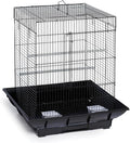 Metal Bird Cage 24 Inch High, Parrot Cage with Pull-Out Tray and 2 Perches, Bird Carrier for Parakeet, Cockatiels, Budgies and Small Medium Sized Birds Black