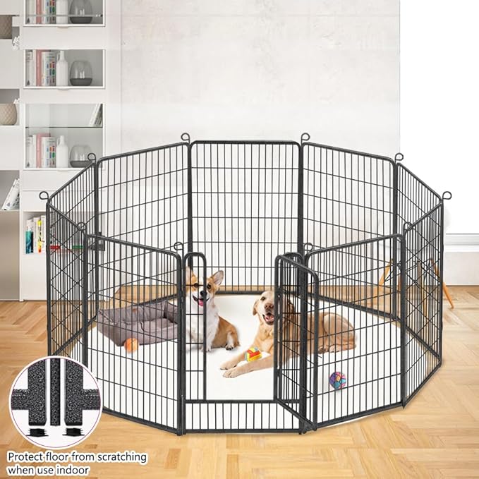 Dog Playpen, 40 inch 14 Panels Dog Pen Indoor Pet Dog Fence Outdoor for Yard Metal Puppy Playpen Pet Exercise Pen Rustproof Portable Dog Fence for RV Camping
