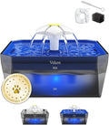 Veken Award-Winning Small Pet-Friendly Cat Water Fountain with Quiet Pump, Easy to Clean & Assemble, 50oz Mini Pet Water Dispenser Gifts for Cats, Dogs and Small Animals, Blue