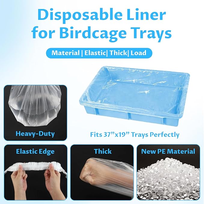 Disposable Small Animal Cage Liners, Plastic Liners Can Cover 37x19, 34x22 30x20 Inches, Suitable For Rabbits, Birds, Guinea Pigs, Chinchillas(50)