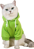 QWINEE Basic Dog Hoodie Sweatshirt Puppy Sweater Warm Cat Costumes Pet Clothes for Chihuahua Puppy Kitten Small Medium Dogs Green Large