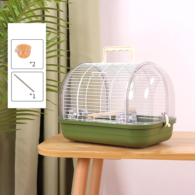 Transparent Small Bird - Travel Carrier Full View, Cockatiel Parakeet Conure, Indoor Outdoor Balcony Use, Living Room Park Accessory, Canary Lovebird Portable Home, Bird Travel for