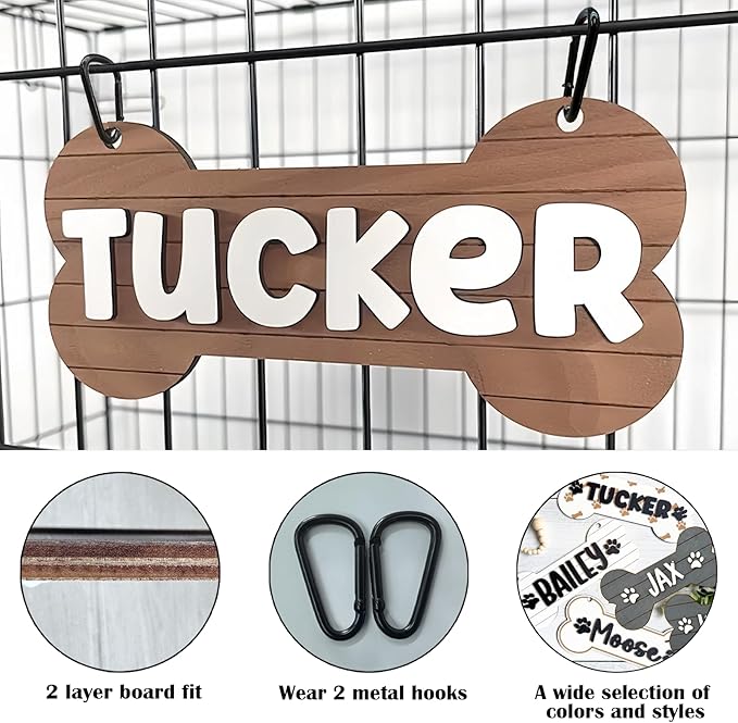 Personalized Dog Crate Sign Custom Dog Kennel Accessories Name Plate Doghouse Sign Decor Gift for Dog Lover