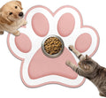 Dog Food Mat for Bowls, Absorbent Quick Dry Dog Cat Mats for Food and Water, Non-Slip Backing Pet Mat Pet Supplies - Pink 15.74 inch