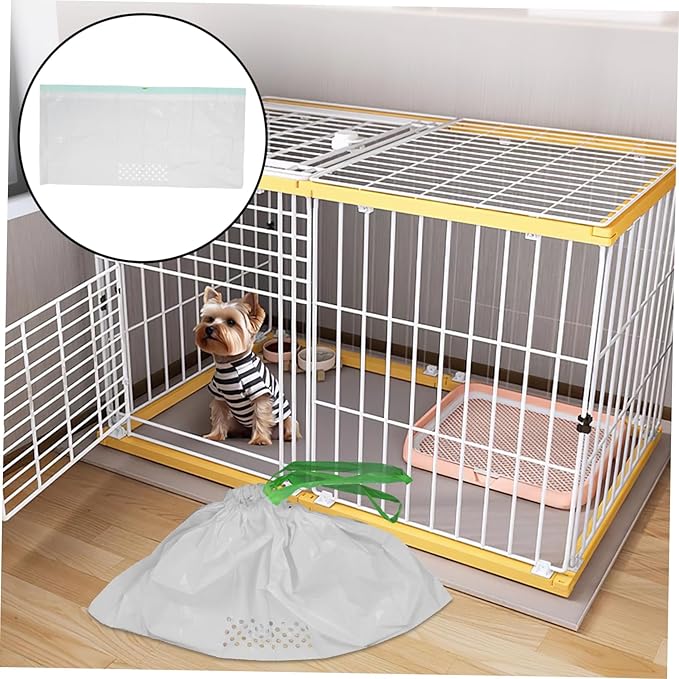 7Pcs Cat Litter Filter Bags Easy Pick Up Litter Cleaning Supplies with Hidden Pull Strap Design White for Hassle Cat Waste Disposal