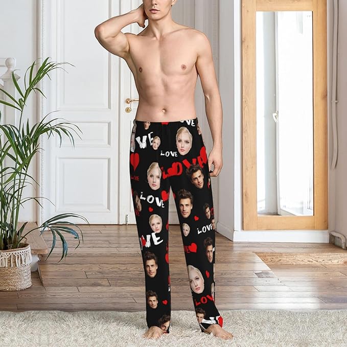 Custom Pajama Pants with Face customized PJ Pants Christmas Valentine gifts for Men Women