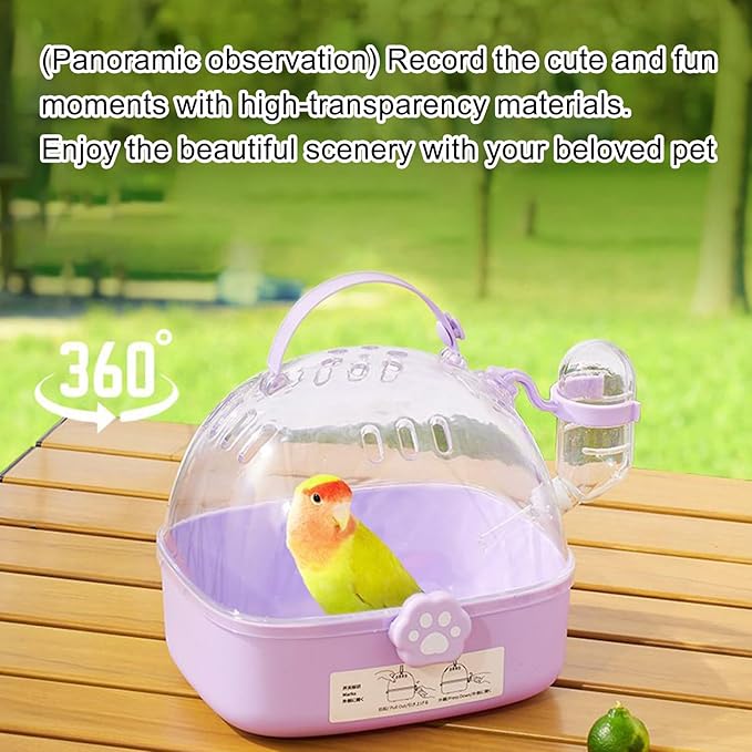 Parrot Carrier - Travel Bird Cage with Water Bottle, Parrot Travel Cage | Breathable Pet Bird Carrying Accessory for Hedgehog Chinchillas Lovebirds Cockatiels Budgies Macaws Parakeet