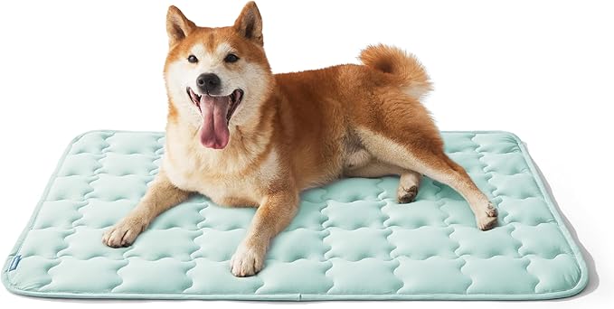 Bedsure Cooling Mat for Large Dogs – 35x23 Thin Washable Cooling Pet Pad for Puppy, QMAX>0.5, Portable Kennel Puppy Bed for Summer, Non-Slip Summer Crate Pad for Big Dog Up to 50 lbs