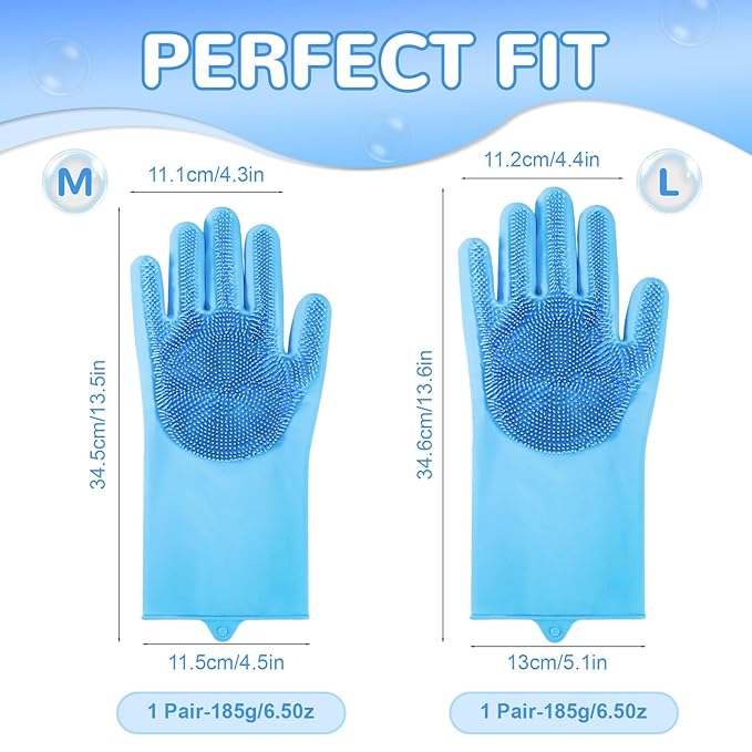 WJWJA-Pet Grooming Gloves - Dog Bath Gloves - Reinforced 5 Finger Design - Perfect for Cat Bath Gloves - Massage - Hair Removal Tool