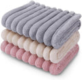 LINENLUX 1 Pack 3 Soft Fleece Dog Blanket for Pet Washable Warm Cat Puppy Fluffy Calming Flannel Beige/Pink/Grey Large