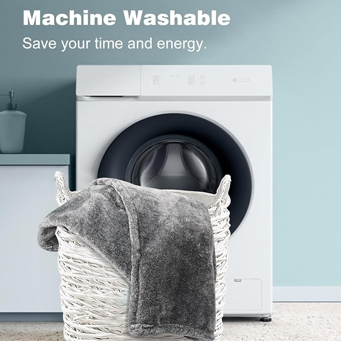 Onarway Dog Blanket Washable for Bed: Dog Blankets 78”x70” - Fluffy Soft Large Throw for Cat Puppy Kitten Dogs - Fleece Pet Blankets for Crate Couch Car and Indoor - Grey