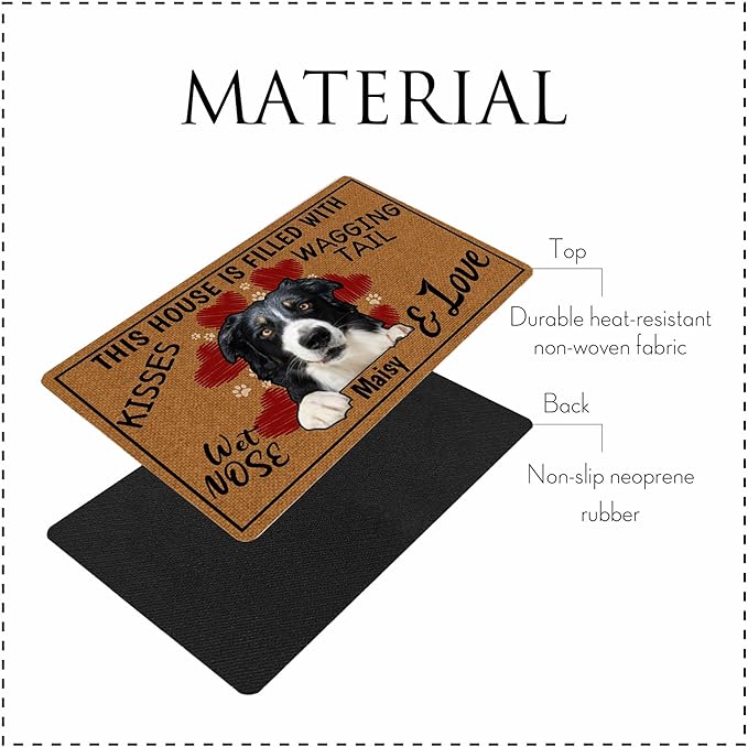 Personalized Dog Cat Mat with Name Photo Custom Placemat Feeding Mats for Food and Water Customized Non-Slip Waterproof Doormat for Bowls Outdoor Indoor Floors Gifts for Pet Owner