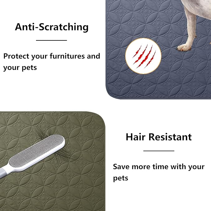 Waterproof Dog Blanket, 82x102 inches Pet Couch Covers for Sofa, Bed Furniture Protector from Dogs Washable and Reversible-Blue+Green
