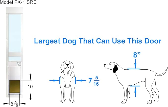 Power Pet Automatic Sliding Glass Patio Pet Door by High Tech Pet - Pet Operated Dog Door, Heavy-Duty Aluminum Frame (75" - 80 1/4"), Secure, Air Tight, for Cats and Dogs up to 30 lbs. Easy Install